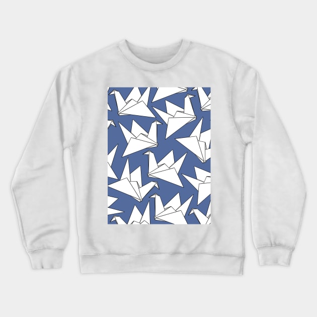 Origami Crane Blue Violet Crewneck Sweatshirt by Sketchbook ni Abi